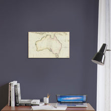 General Chart of Terra Australis or Australia, Flinders 1814 - Hand-Coloured Stretched Canvas
