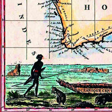 Nouvelle Hollande, Lapie, Paris 1811 - hand-coloured stretched canvas - ready to hang