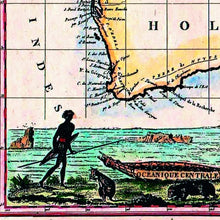 Nouvelle Hollande, Lapie, Paris 1811 - hand-coloured - framed print