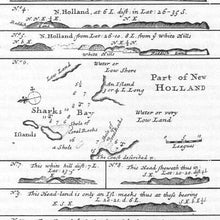 New Holland - Shark Bay from the Voyage of H.M.S. Roebuck 1699, Dampier - stretched canvas - ready to hang