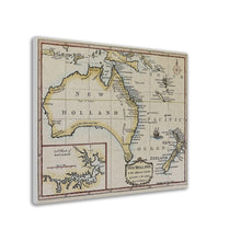 New Holland & the Adjacent Islands, Kincaid, London 1792 - hand coloured stretched canvas - ready to hang