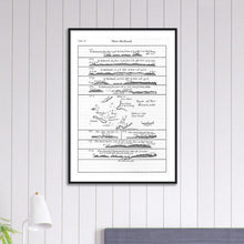 New Holland - Shark Bay from the Voyage of H.M.S. Roebuck 1699, Dampier - framed print - ready to hang