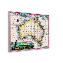 Nouvelle Hollande, Lapie, Paris 1811 - hand-coloured stretched canvas - ready to hang