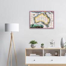 Nouvelle Hollande, Lapie, Paris 1811 - hand-coloured stretched canvas - ready to hang