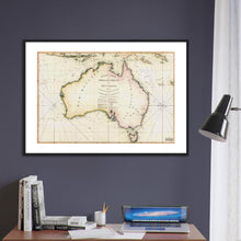 General Chart of Terra Australis or Australia, Flinders 1814 - hand coloured framed print - ready to hang