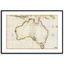 General Chart of Terra Australis or Australia, Flinders 1814 - hand coloured framed print - ready to hang