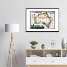 Nouvelle Hollande, Lapie, Paris 1811 - hand-coloured - framed print