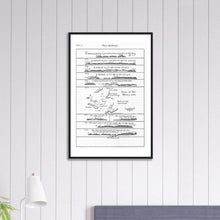 New Holland - Shark Bay from the Voyage of H.M.S. Roebuck 1699, Dampier - framed print - ready to hang