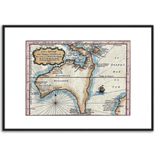 Carte Reduite Des Terres Australes, Bellin, Paris 1753 - hand coloured framed print - ready to hang