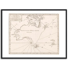 Nouvelle Hollande, Vaugondy 1756 - hand coloured framed print - ready to hang