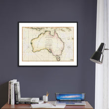 General Chart of Terra Australis or Australia, Flinders 1814 - hand coloured framed print - ready to hang