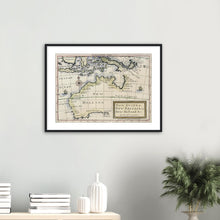 New Guinea, New Britain and New Holland, Moll, London 1720 - hand coloured framed print - ready to hang