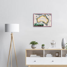 Nouvelle Hollande, Lapie, Paris 1811 - hand-coloured stretched canvas - ready to hang