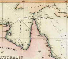 General Chart of Terra Australis or Australia, Flinders 1814 - hand coloured hanging print