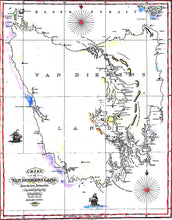 Van Diemens Land, Evans 1821 - hand coloured stretched canvas - ready to hang
