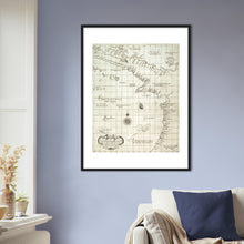 Terra Incognita , Torres Strait - hand coloured framed print - ready to hang