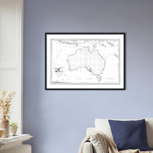Novvelle Hollande, Freycinet, Voyage de Découvertes aux Terres Australes, Atlas Historique 1811, First Published Full Map of Australia - framed print - ready to hang