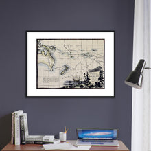 Nuove Scoperte Mare Del Sud, Zatta, Venice 1776 - hand coloured framed print - ready to hang