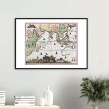 Nova Tabula India Orientals, Allardt, Amsterdam 1660 - hand-coloured framed print - ready to hang