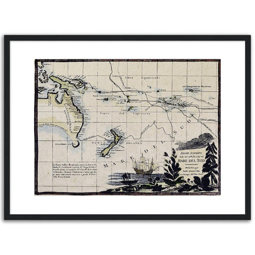 Nuove Scoperte Mare Del Sud, Zatta, Venice 1776 - hand coloured framed print - ready to hang