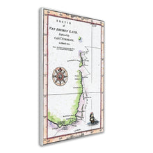 Van Diemens Land, Furneaux 1773, showing the track of the Adventure, Cook's Second Voyage - hand coloured stretched canvas - ready to hang