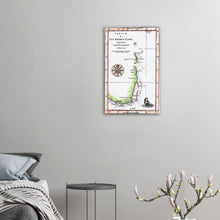 Van Diemens Land, Furneaux 1773, showing the track of the Adventure, Cook's Second Voyage - hand coloured stretched canvas - ready to hang