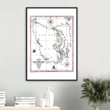 Van Diemens Land, Evans 1821 -hand coloured framed print - ready to hang