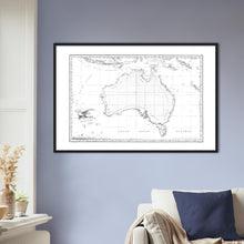 Novvelle Hollande, Freycinet, Voyage de Découvertes aux Terres Australes, Atlas Historique 1811, First Published Full Map of Australia - framed print - ready to hang
