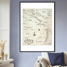 Terra Incognita , Torres Strait - hand coloured framed print - ready to hang