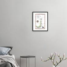 Van Diemens Land, Furneaux 1773, showing the track of the Adventure, Cook's Second Voyage - hand coloured framed print - ready to hang