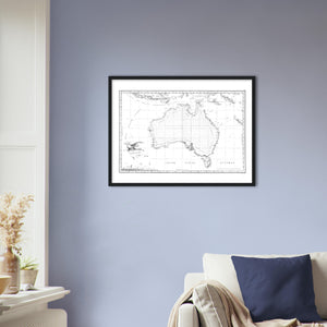 Novvelle Hollande, Freycinet, Voyage de Découvertes aux Terres Australes, Atlas Historique 1811, First Published Full Map of Australia - framed print - ready to hang