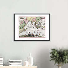 Nova Tabula India Orientals, Allardt, Amsterdam 1660 - hand-coloured framed print - ready to hang